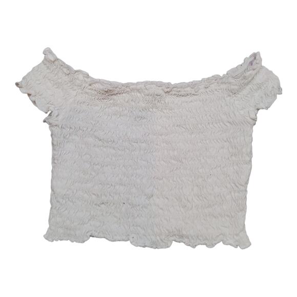 H & M DIVIDED STRETCH CROP TOP. WHITE SIZE XS - Picture 2 of 7